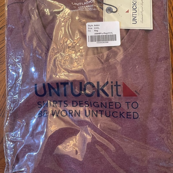 NWT UNTUCKit Men’s Purple Long-Sleeve Aston Crewneck T-Shirt, XXXL - Picture 2 of 4